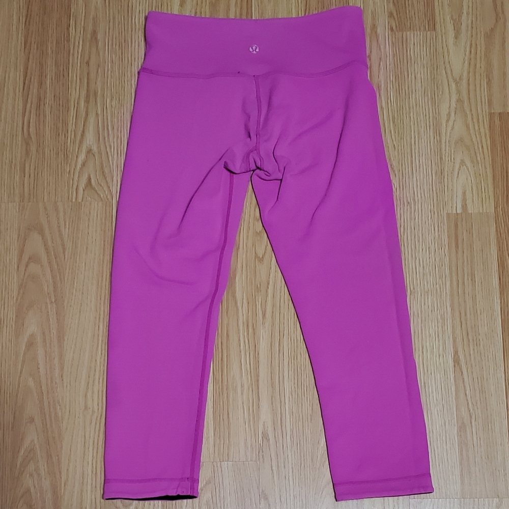 Lululemon size 4 reversible wunder under pull on sports crop leggings black pink - Picture 11 of 15